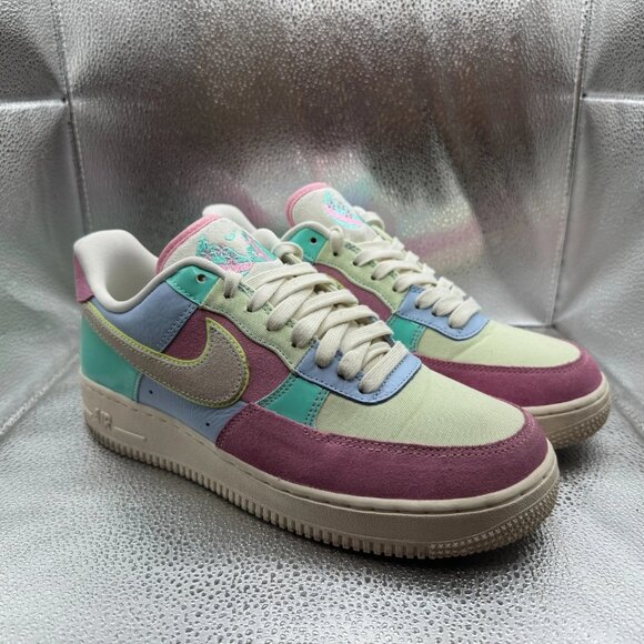 Size 8 Nike‎ Air Force 1 Low Spring Patchwork Mens Multicolor Sneaker AH8462-400 - Picture 1 of 12